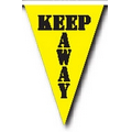 60' Stock Printed Triangle Warning Pennant String (Keep Away)